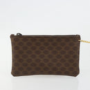 CELINE Macadam Canvas Purse Shoulder Bag PVC Leather Brown Gold Auth 180626A-21