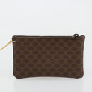 CELINE Macadam Canvas Purse Shoulder Bag PVC Leather Brown Gold Auth 180626A-22