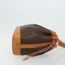 CELINE Macadam Canvas Purse Shoulder Bag PVC Leather Brown Gold Auth 180626A-4