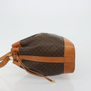 CELINE Macadam Canvas Purse Shoulder Bag PVC Leather Brown Gold Auth 180626A-5