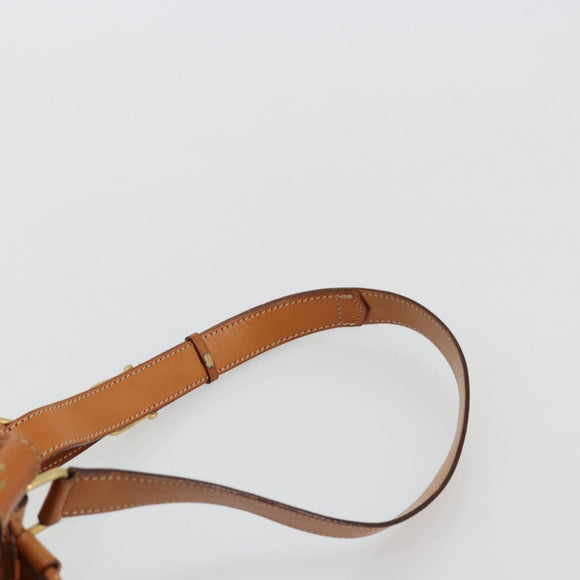 CELINE Macadam Canvas Purse Shoulder Bag PVC Leather Brown Gold Auth 180626A