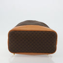 CELINE Macadam Canvas Purse Shoulder Bag PVC Leather Brown Gold Auth 180626A-9