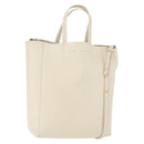 CELINE Tote Bag Leather 2way Ivory Gold Auth 180628-1