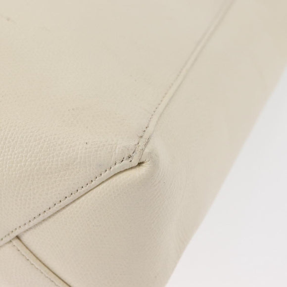 CELINE Tote Bag Leather 2way Ivory Gold Auth 180628