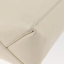 CELINE Tote Bag Leather 2way Ivory Gold Auth 180628-18