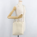 CELINE Tote Bag Leather 2way Ivory Gold Auth 180628-25