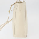 CELINE Tote Bag Leather 2way Ivory Gold Auth 180628-3