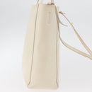 CELINE Tote Bag Leather 2way Ivory Gold Auth 180628-4