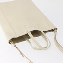 CELINE Tote Bag Leather 2way Ivory Gold Auth 180628-6