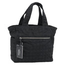 CHANEL New Travel Line Tote Bag Nylon Black Silver CC Auth 180630A-1