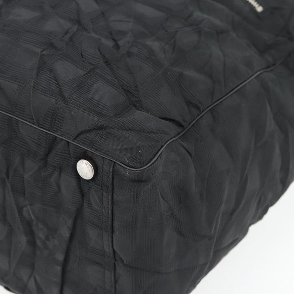 CHANEL New Travel Line Tote Bag Nylon Black Silver CC Auth 180630A