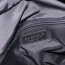 CHANEL New Travel Line Tote Bag Nylon Black Silver CC Auth 180630A-18