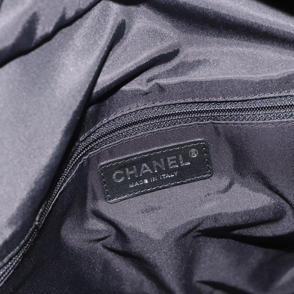 CHANEL New Travel Line Tote Bag Nylon Black Silver CC Auth 180630A