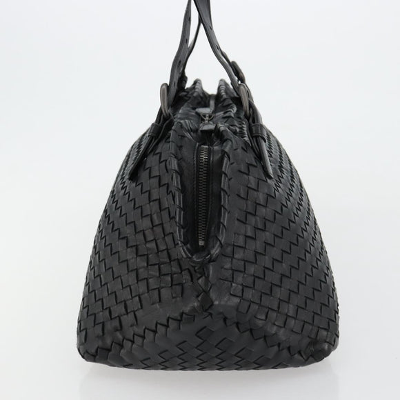 BOTTEGA VENETA INTRECCIATO Hand Bag Leather Black Auth 180631SAV