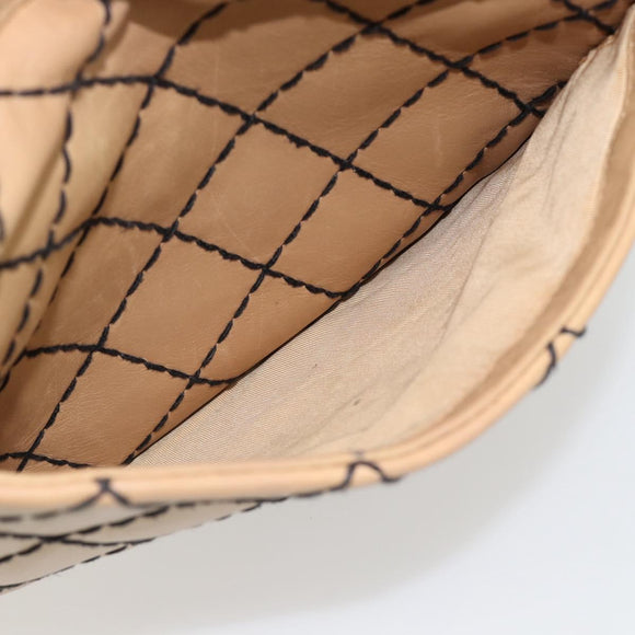 CHANEL Wild Stitch Tote Tas Leer Beige CC Auth 180632