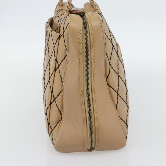 CHANEL Wild Stitch Tote Tas Leer Beige CC Auth 180632