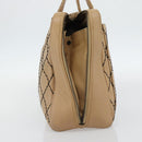 CHANEL Wild Stitch Tote Tas Leer Beige CC Auth 180632-4