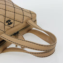 CHANEL Wild Stitch Tote Tas Leer Beige CC Auth 180632-7