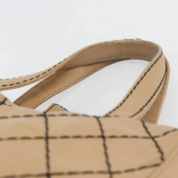 CHANEL Wild Stitch Tote Tas Leer Beige CC Auth 180632