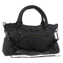 BALENCIAGA The First Hand Bag Leather 2way Black 103208 Auth 180633SAM-1