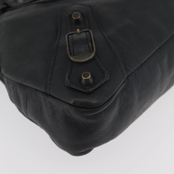 BALENCIAGA The First Hand Bag Leather 2way Black 103208 Auth 180633SAM