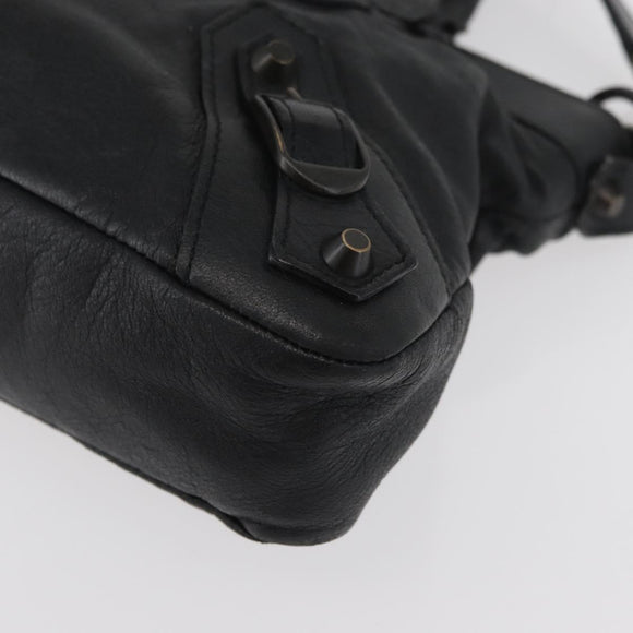 BALENCIAGA The First Hand Bag Leather 2way Black 103208 Auth 180633SAM