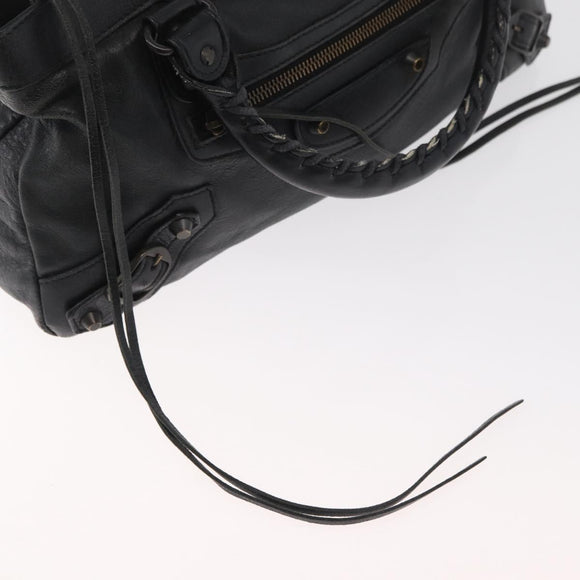 BALENCIAGA The First Hand Bag Leather 2way Black 103208 Auth 180633SAM