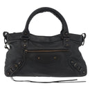 BALENCIAGA The First Hand Bag Leather 2way Black 103208 Auth 180633SAM-2