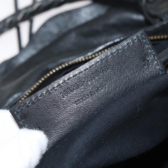 BALENCIAGA The First Hand Bag Leather 2way Black 103208 Auth 180633SAM