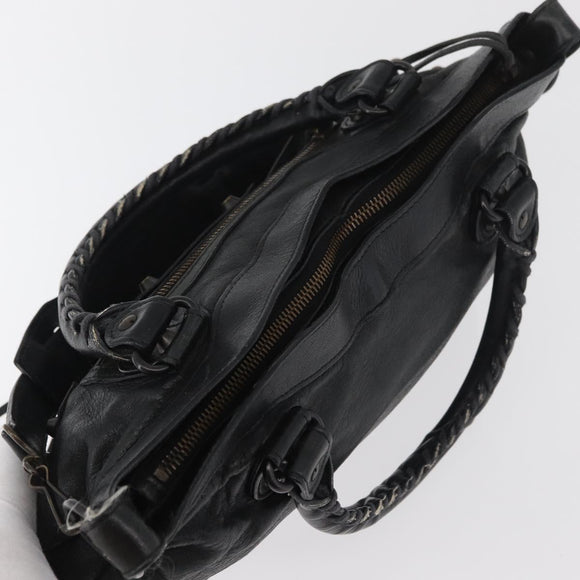 BALENCIAGA The First Hand Bag Leather 2way Black 103208 Auth 180633SAM