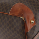 CELINE Macadam Canvas Boston Bag PVC Leather Brown Gold Auth 180637-10