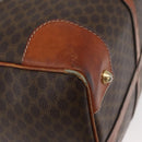 CELINE Macadam Canvas Boston Bag PVC Leather Brown Gold Auth 180637-15