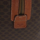 CELINE Macadam Canvas Boston Bag PVC Leather Brown Gold Auth 180637-19