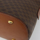 CELINE Macadam Canvas Hand Bag PVC Leather 2way Brown Gold Auth 180638A-17