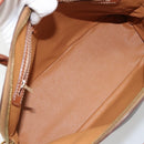 CELINE Macadam Canvas Hand Bag PVC Leather 2way Brown Gold Auth 180638A-11