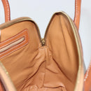CELINE Macadam Canvas Hand Bag PVC Leather 2way Brown Gold Auth 180638A-20