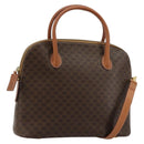 CELINE Macadam Canvas Hand Bag PVC Leather 2way Brown Gold Auth 180638A-1