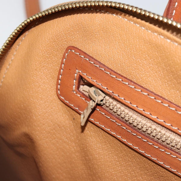 CELINE Macadam Canvas Hand Bag PVC Leather 2way Brown Gold Auth 180638A