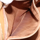 CELINE Macadam Canvas Hand Bag PVC Leather 2way Brown Gold Auth 180638A-23