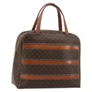 CELINE Macadam Canvas Handtasche PVC Leder Braun Gold Auth 180639-1