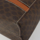 CELINE Macadam Canvas Handtasche PVC Leder Braun Gold Auth 180639-12