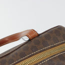 CELINE Macadam Canvas Handtasche PVC Leder Braun Gold Auth 180639-14