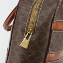 CELINE Macadam Canvas Handtasche PVC Leder Braun Gold Auth 180639-15