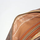 CELINE Macadam Canvas Handtasche PVC Leder Braun Gold Auth 180639-16