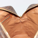 CELINE Macadam Canvas Handtasche PVC Leder Braun Gold Auth 180639-19