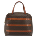 CELINE Macadam Canvas Handtasche PVC Leder Braun Gold Auth 180639-2