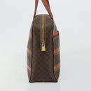 CELINE Macadam Canvas Handtasche PVC Leder Braun Gold Auth 180639-4