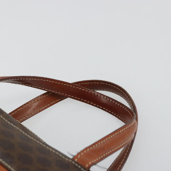 CELINE Macadam Canvas Handtasche PVC Leder Braun Gold Auth 180639