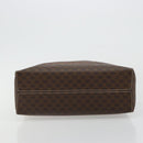 CELINE Macadam Canvas Handtasche PVC Leder Braun Gold Auth 180639-9
