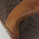 CELINE Macadam Canvas Shoulder Bag PVC Leather Brown Gold Auth 180643-15